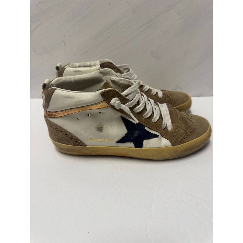 Golden Goose Mid Star Sneakers GGDB Private Edition Blue Star Italy Distresse